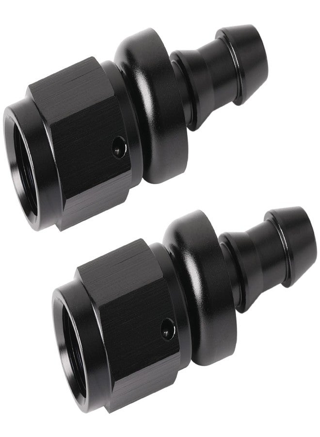 Podavelle 4AN Straight Push Lock Hose Fitting End Adapter Aluminum Black 2PCS - Image 4